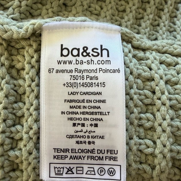 NEW Ba&sh Bash Gaspard Tweed Cardigan Jacket in Light Pastel Green | size 1 / S - Picture 12 of 13